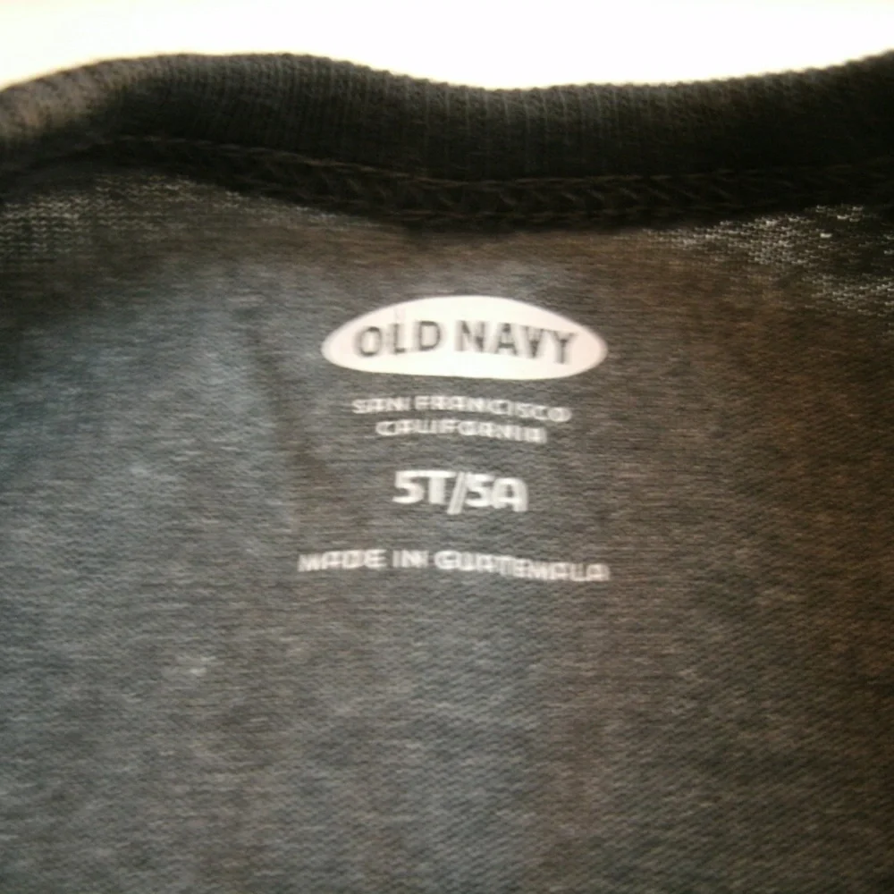 Old Navy Boys T-Shirt Long Sleeve Sleeve Raglan Gray Baseball 5T New